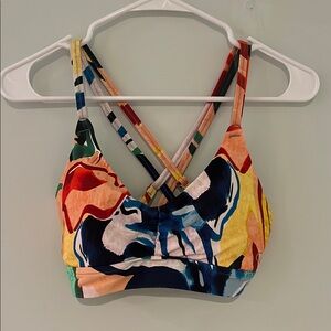 CALIA by Carrie Underwood Colorful Painterly Floral Swim Top